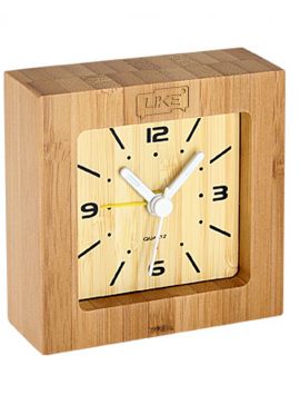 B59 Reloj Alarma Despertador de madera de Bamboo