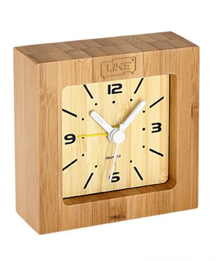 B59 Reloj Alarma Despertador de madera de Bamboo