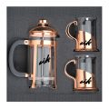 M82 Set de Cafetera Francesa y Tazas Cobrizada
