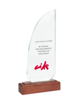 A85 Trofeo Galvano de Madera y Cristal Sail