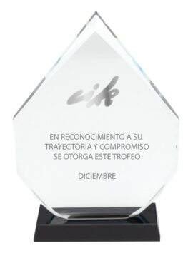 A75 Trofeo Galvano de Cristal Tear