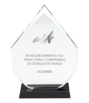 A75 Trofeo Galvano de Cristal Tear