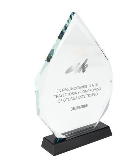 A75 Trofeo Galvano de Cristal Tear