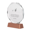 A98 Trofeo Galvano de Cristal RUNE con base cobrizada.