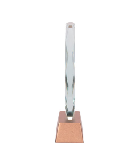 A98 Trofeo Galvano de Cristal RUNE con base cobrizada.