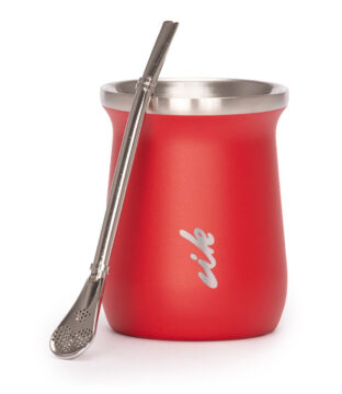 M72 Vaso Térmico metálico MATE 300ml. con Bombilla