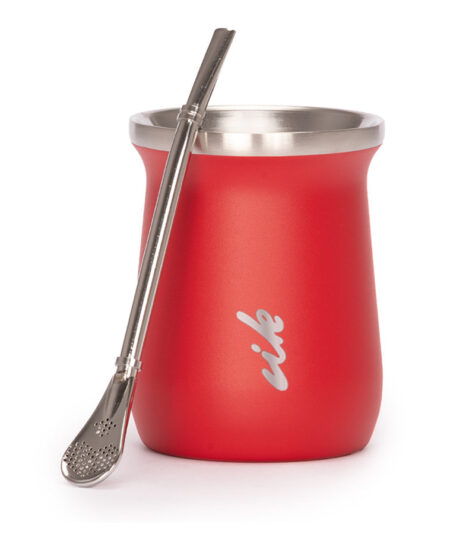 M72 Vaso Térmico metálico MATE 300ml. con Bombilla